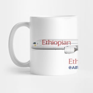 Illustration of Ethiopian Airbus A350 Mug